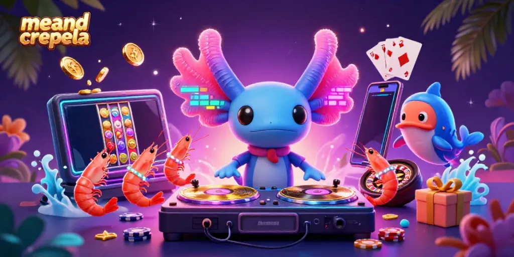 Meandcrepela menghadirkan aksi menghibur dengan DJ axolotl neon dan karakter laut di kasino virtual