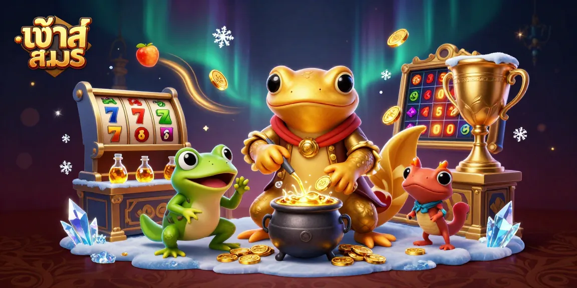 เข้าสู่ระบบ with a vibrant scene depicting golden alchemist characters mixing gambling elements in a fantasy setting.