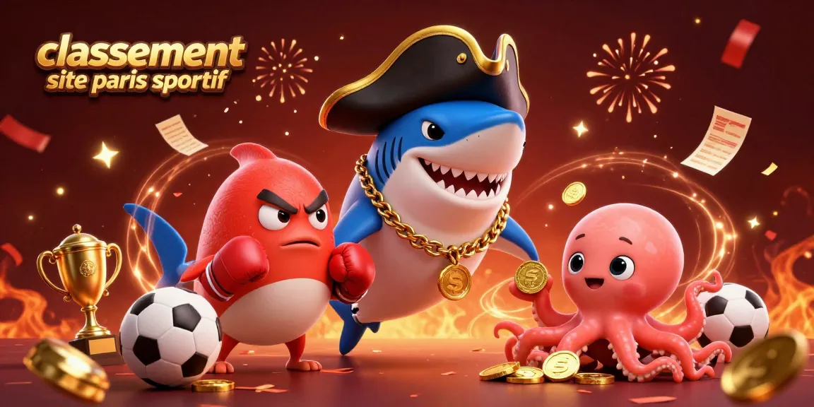 Classement site paris sportif : Pirate et créatures sur un fond festif et dynamique des paris sportifs.