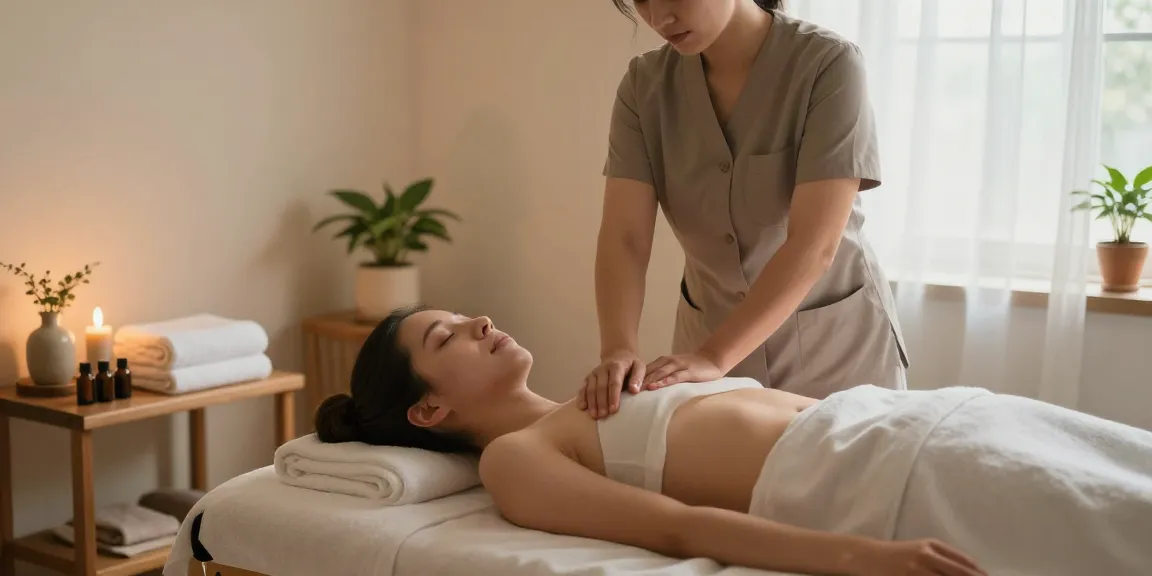 금천구출장마사지 in a calming home spa environment with a therapist providing relaxation.