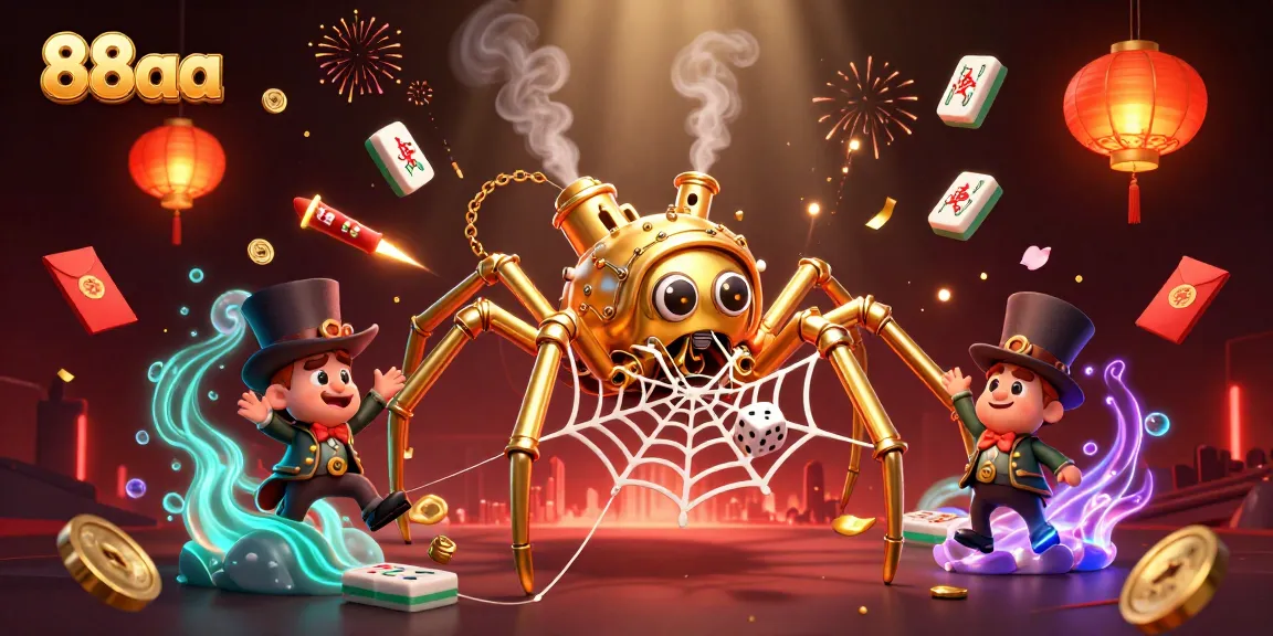 Experience excitement at 88aa with a steampunk spider scene capturing luck and chance in a colorful casino world.