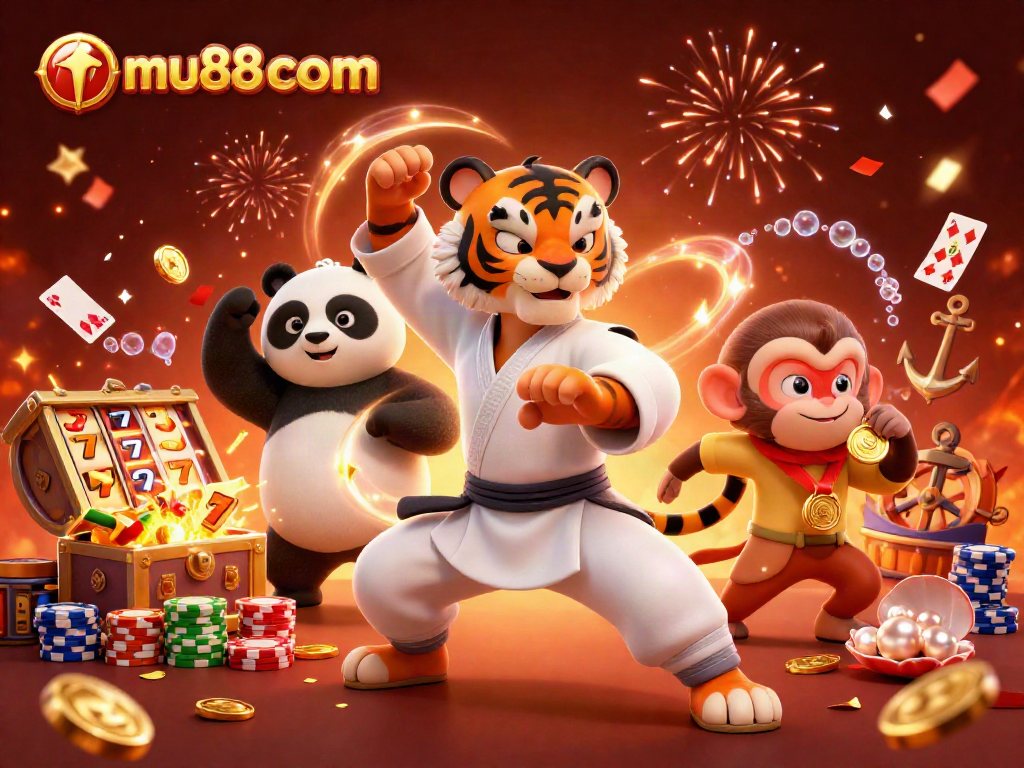 Engage with mu88 com as kung fu tiger and friends enjoy lively slot gaming excitement.