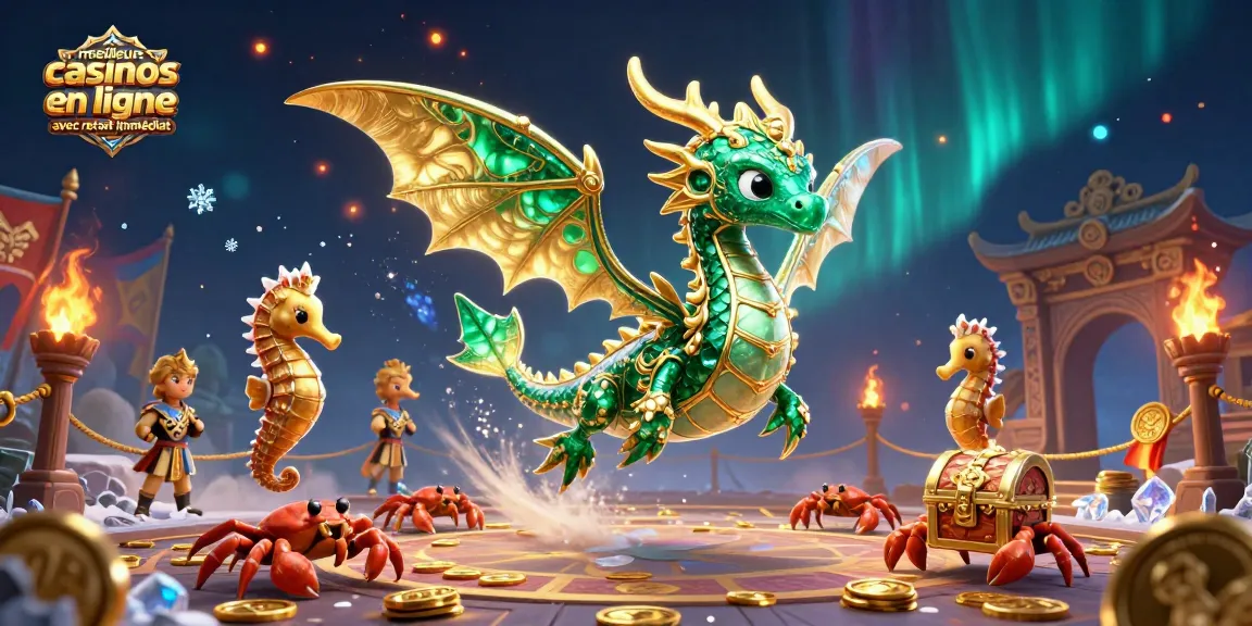 Jeux passionnants dans les meilleurs casinos en ligne avec retrait immédiat, capturant des dragons et trésors.