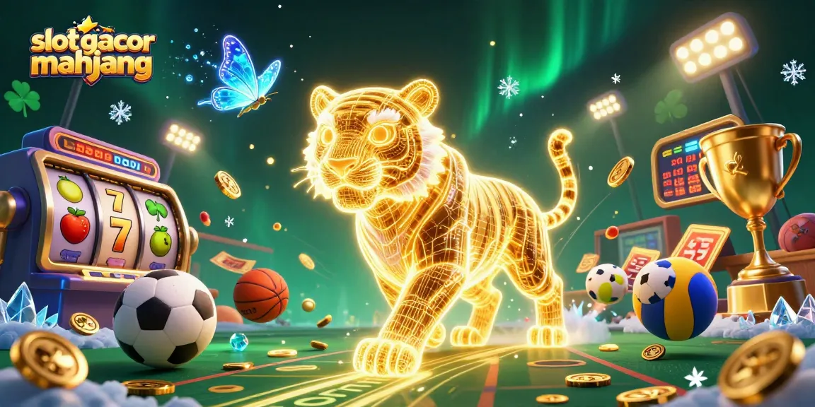 Win big with slot gacor mahjong in this vibrant digital casino illustration showcasing interactive gaming elements.
