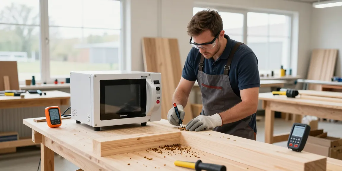 Shashel microwave technology in action for quick wood pest elimination.