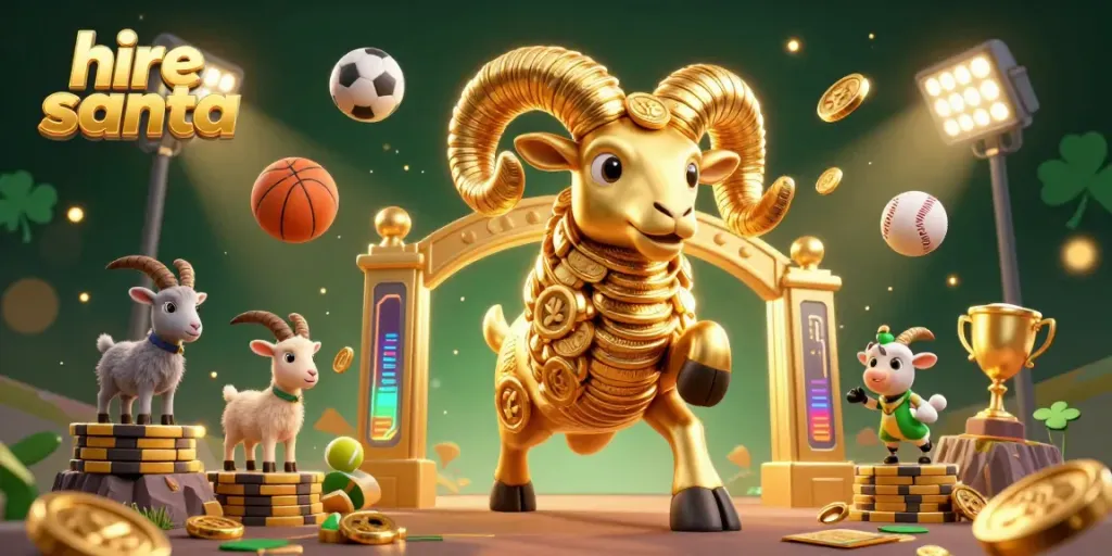 Experience the thrill of hire santa with festive golden elements and dynamic casino vibes.