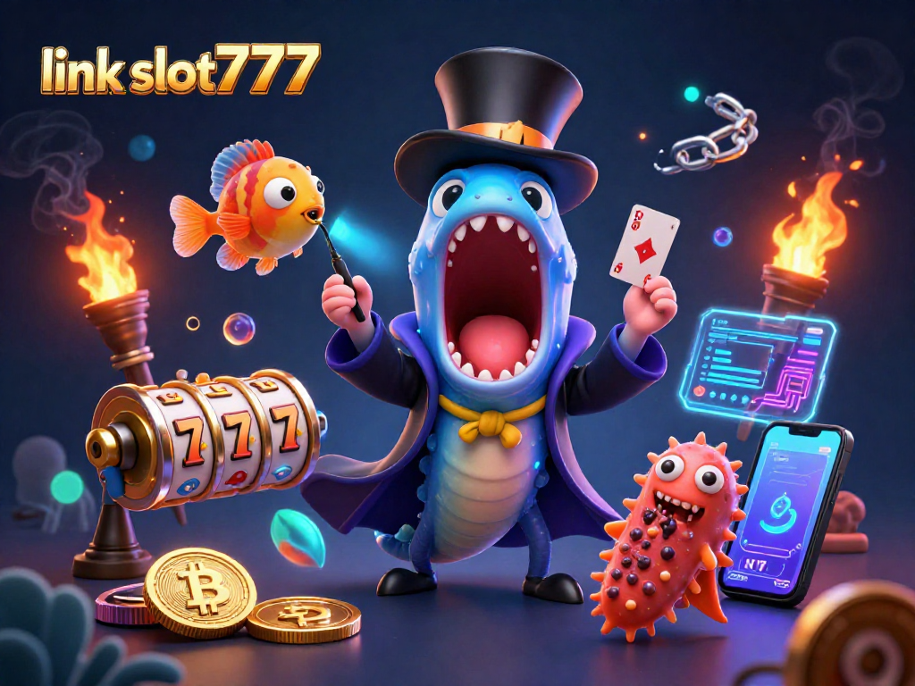 Experience thrilling gameplay with link slot777, featuring a vibrant underwater magic act with casino themes.