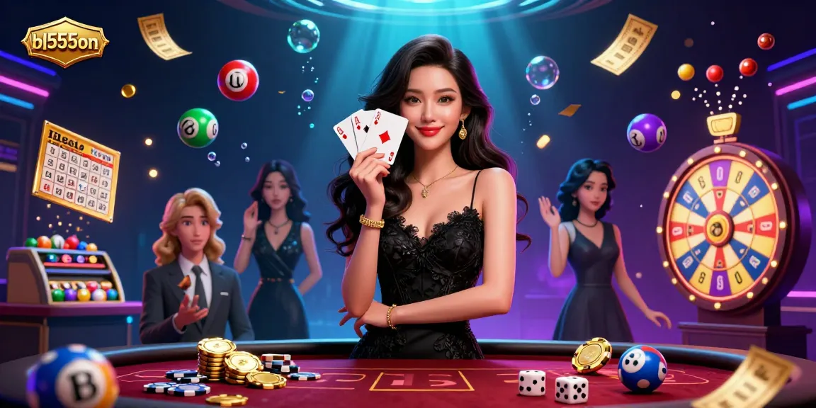 Engage with thrilling games at bl555on, featuring a stunning Asian dealer and dynamic lottery elements.