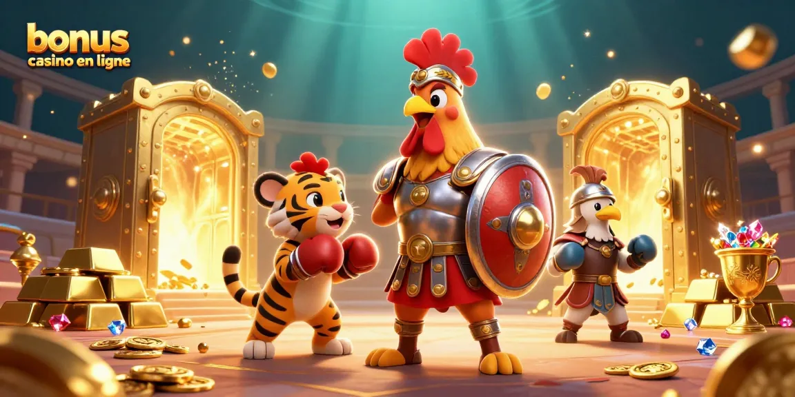 Jouez avec style au bonus casino en ligne sur cette illustration dynamique remplie de trésors.