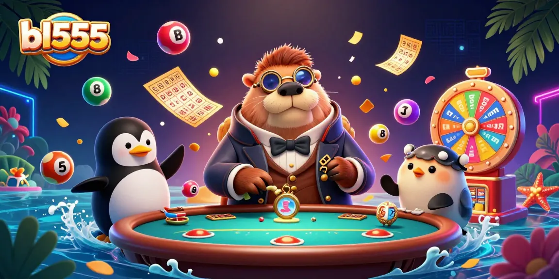Engage in thrilling gameplay at bl555 with a vibrant underwater poker scene featuring unique 3D characters.