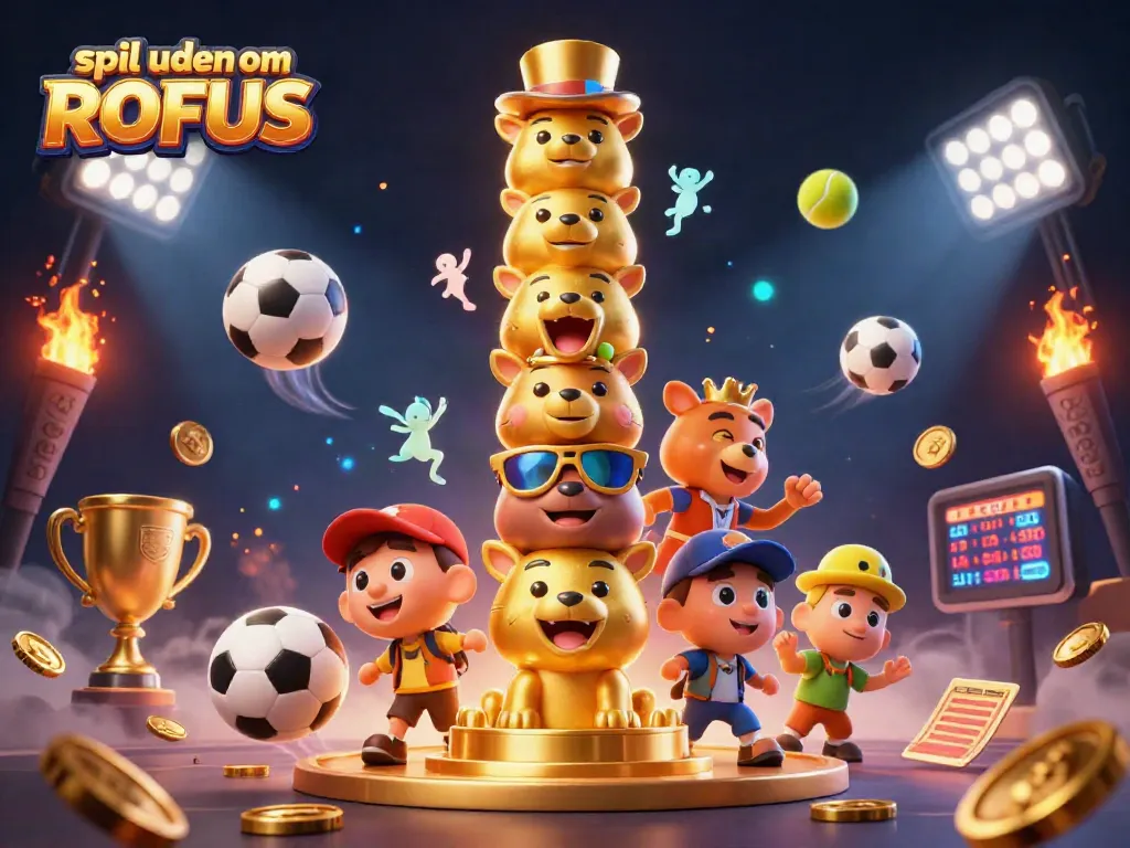 Engage in thrilling games at spil uden om ROFUS with dynamic sports elements and vibrant casino visuals.