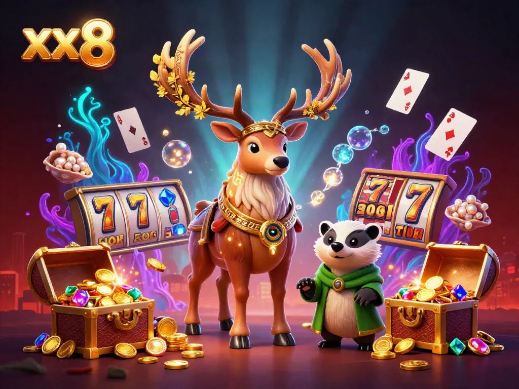 Engage with xx 8 as the druid stag and badger uncover riches in a vibrant casino world.