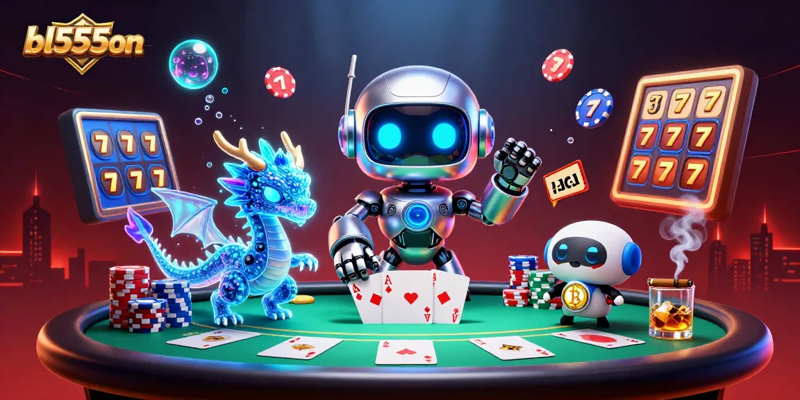 Engage in thrilling gameplay at BL555on with a vibrant casino illustration featuring a cyberpunk mascot.