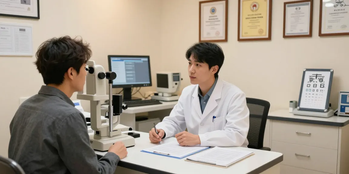 Patient receiving information on ICL treatment at SNU Eye Clinic.