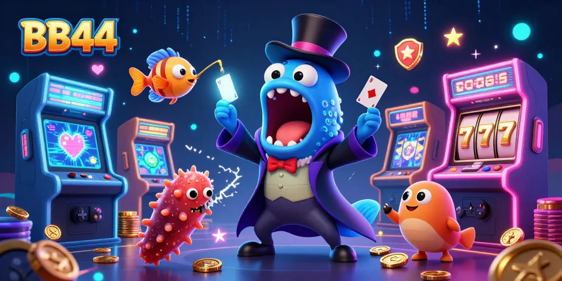 BB44 promotes excitement with a lively deep-sea casino scene featuring unique marine characters.
