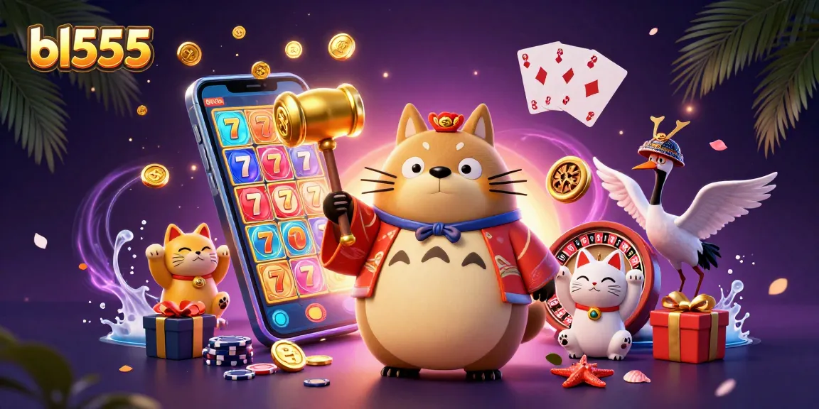 Spin the reels and win at bl555 with energetic characters and vibrant casino elements!