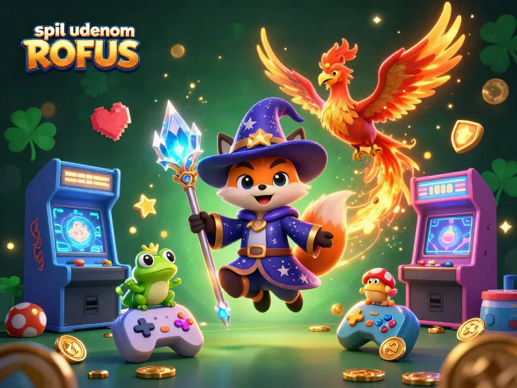 Engage with thrilling play at spil uden om ROFUS casinos featuring a wizard, phoenix, and enchanted elements.