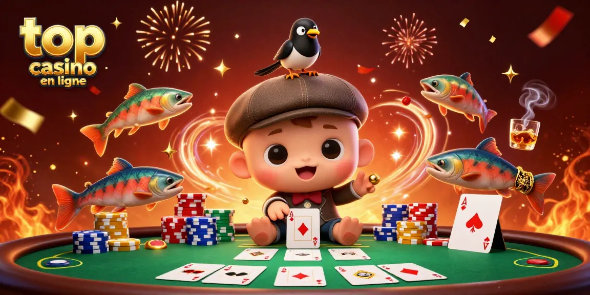 Découvrez le meilleur casino en ligne avec des personnages amusants jouant autour d'une table de poker.