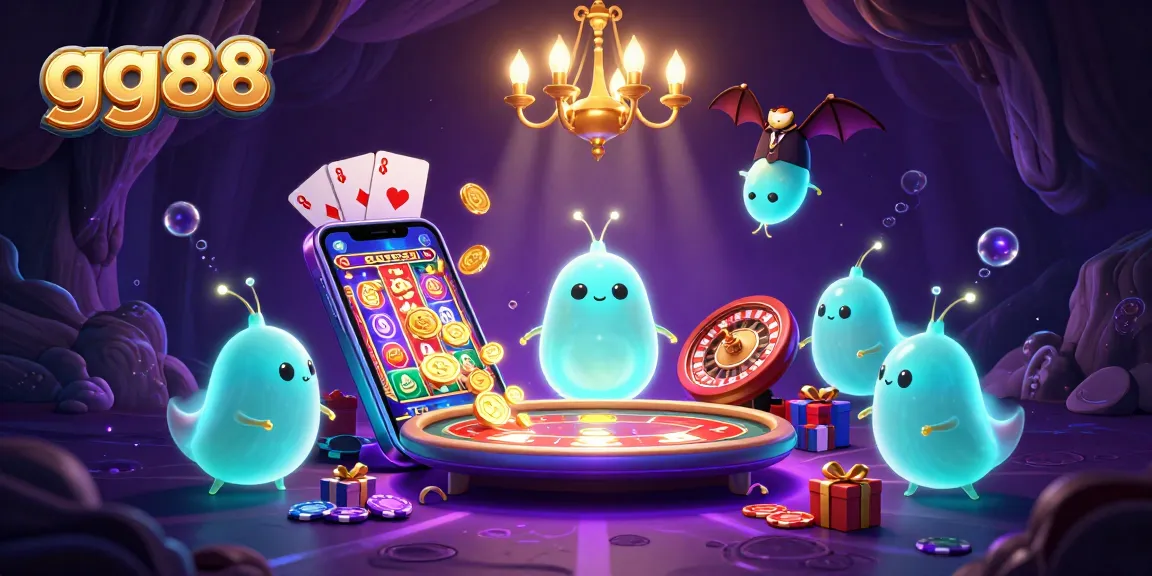 Spin to win at gg88 casino with captivating glowworms and a bat dealer in an immersive gaming environment.