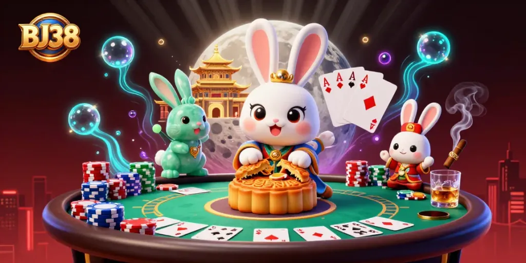 Experience exciting gameplay at BJ38 with vibrant poker elements and dynamic casino visuals.