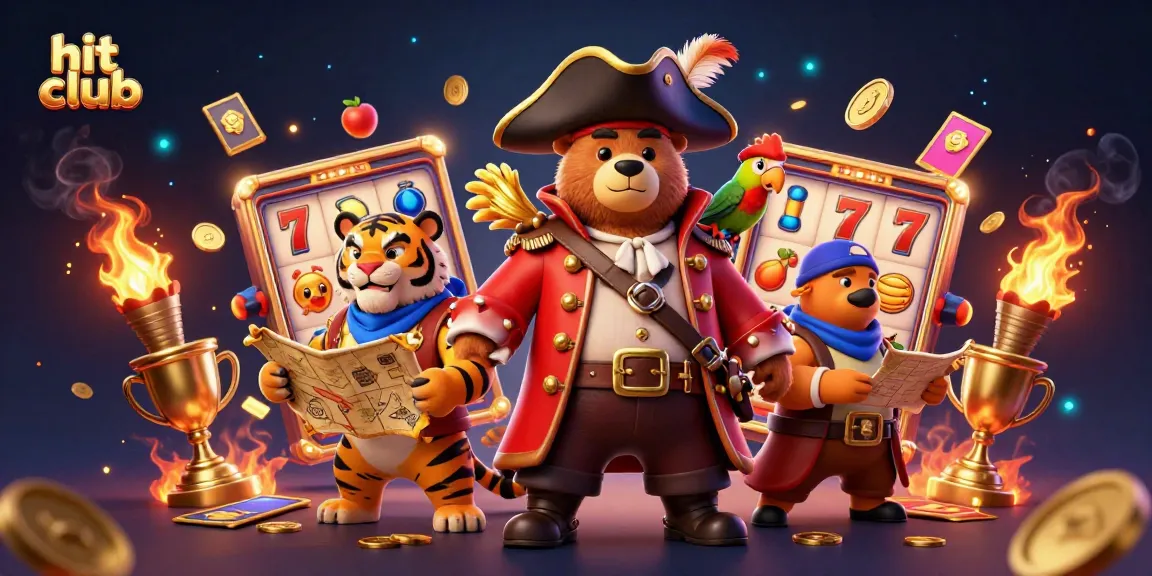 Experience slot gaming at hit club with immersive 3D elements in a vibrant treasure hunt.