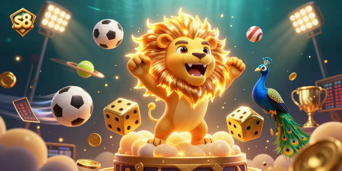 Experience thrilling games at s8  with a vibrant 3D casino illustration full of energy.