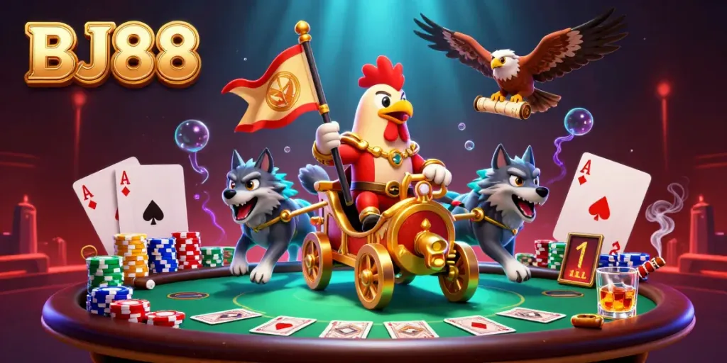 Engage in thrilling poker action featuring BJ88 with strategic gameplay elements and dynamic characters.
