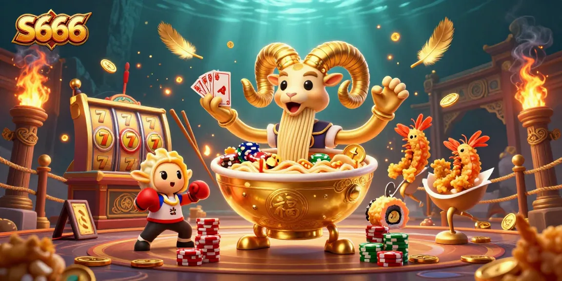 S666 offers a vibrant casino experience featuring dynamic characters stacking chips, dealing cards, and celebrating wins.