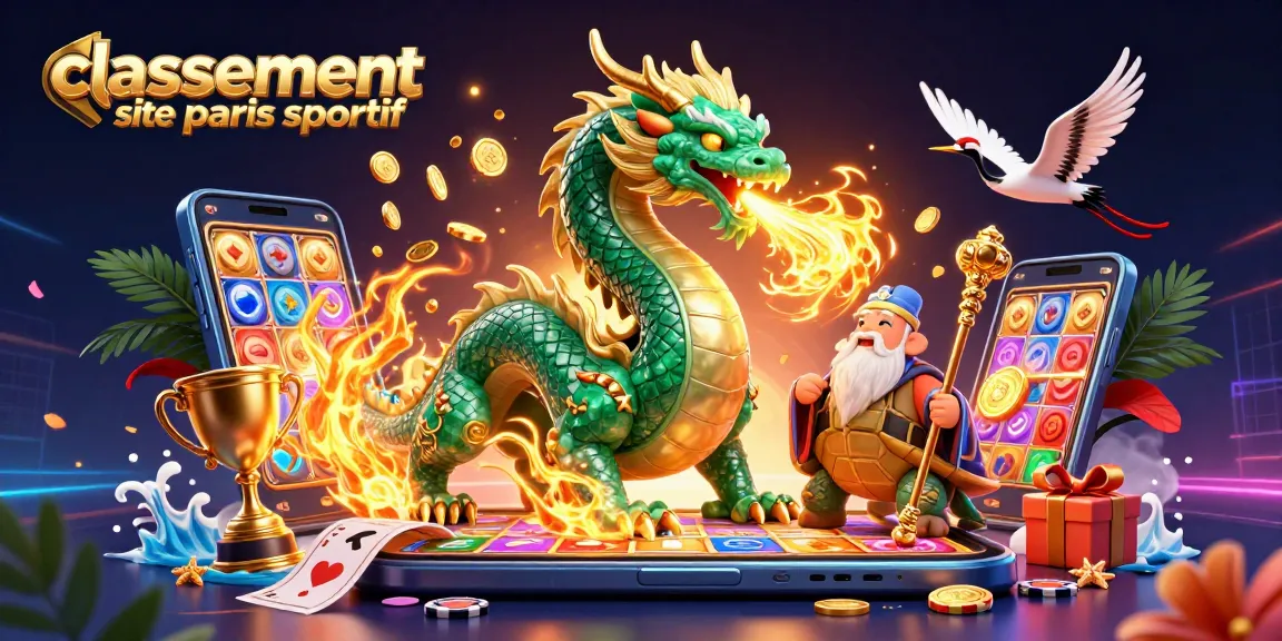 classement site paris sportif : découvrez notre illustration animée de paris sportifs avec dragons et sages.