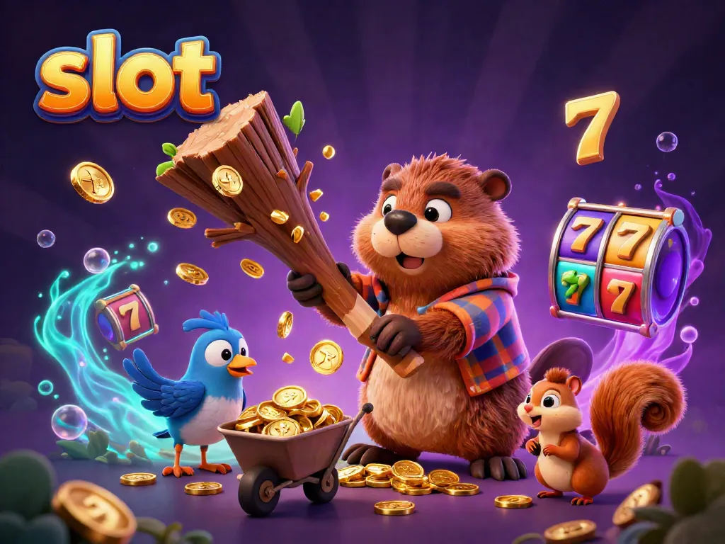 Experience thrilling slot gaming with charming characters and vibrant symbols raining coins.