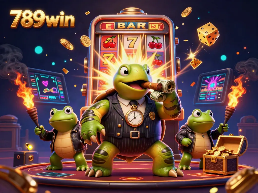 Engage with the colorful slot experience of 789win featuring exciting characters and casino elements.