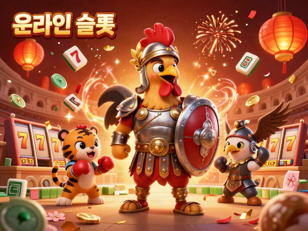 Play exciting 온라인슬롯 games featuring vivid characters and dynamic elements in a celebratory casino atmosphere.
